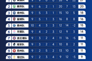 “苏超”：积分榜更新，本周就有新赛事